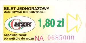 Bilet Gorzów Wielkopolski 1,80