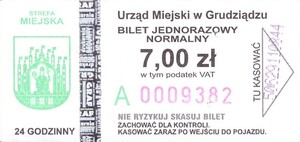 Bilet Grudziądz 7,00