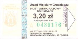 Bilet Grudziądz 3,20