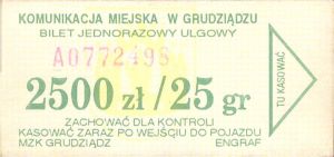 Bilet Grudziądz 2500/25