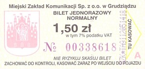Bilet Grudziądz 1,50