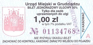 Bilet Grudziądz 1,00