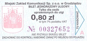Bilet Grudziądz 0,80