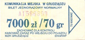 Bilet Grudziądz 7000/70