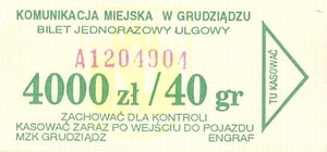Bilet Grudziądz 4000/40