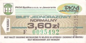 Bilet Jaworzno 3,60