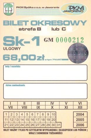 Bilet Jaworzno 68