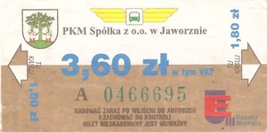 Bilet Jaworzno 3,60