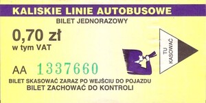 Bilet Kalisz 0,70