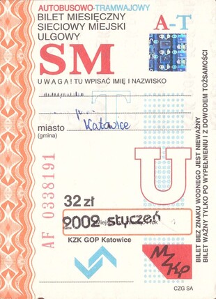 Bilet Katowice 01 2002