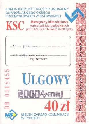 Bilet Katowice 05 2000