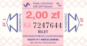Bilet Katowice 2,00