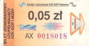 Bilet Katowice 0,05