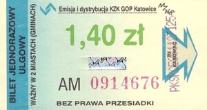 Bilet Katowice 1,40