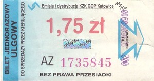 Bilet Katowice 1,75