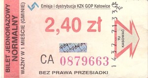 Bilet Katowice 2,40