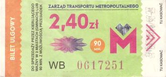 Bilet Katowice 2,40 M kierowca