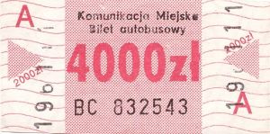 Bilet Katowice 4000 A
