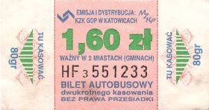 Bilet Katowice 1,60