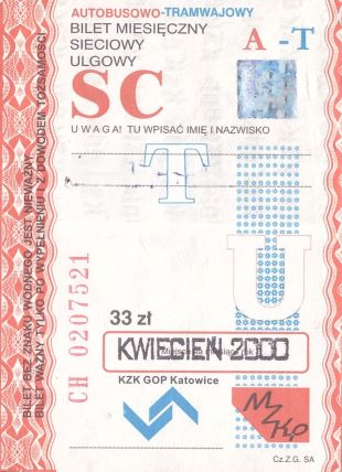 Bilet Katowice 04 2000