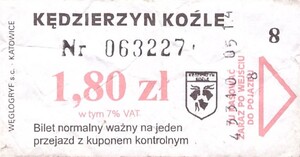 Bilet Kędzierzyn Koźle 1,80