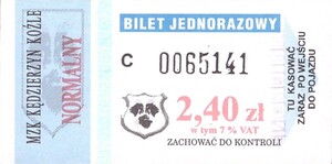 Bilet Kędzierzyn Koźle 2,40