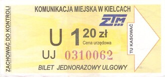 Bilet Kielce 1,20