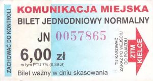 Bilet Kielce 6,00