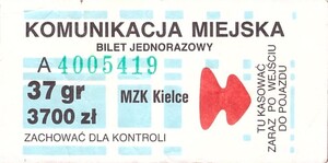 Bilet Kielce 37/3700