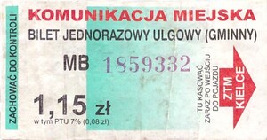 Bilet Kielce 1,15
