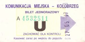 Bilet Kołobrzeg  U 