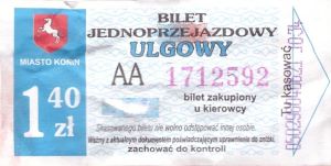 Bilet Konin 1,40
