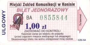 Bilet Konin 1,00