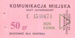 Bilet Konin 50