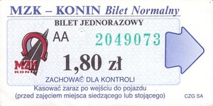 Bilet Konin 1,80
