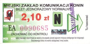 Bilet Konin 2,10