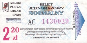Bilet Konin 2,20