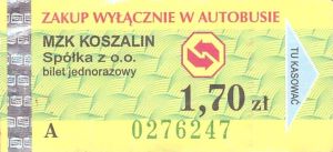 Bilet Koszalin 1,70