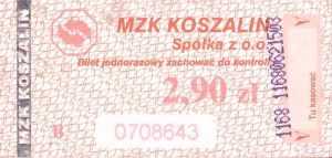 Bilet Koszalin 2,90