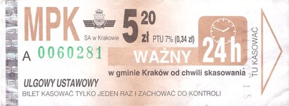 Bilet Kraków 5,20
