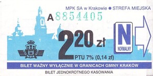 Bilet Kraków 2,20