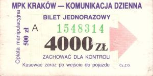 Bilet Kraków 4000