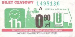 Bilet Kraków 0,90
