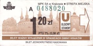 Bilet Kraków 1,20