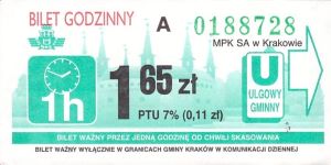 Bilet Kraków 1,65