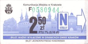 Bilet Kraków 2,50
