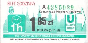 Bilet Kraków 1,65