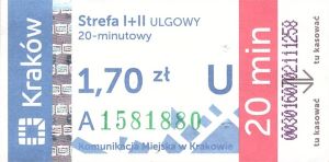 Bilet Kraków 1,70