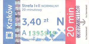 Bilet Kraków 3,40
