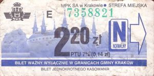 Bilet Kraków 2,20